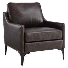 Corland Brown Leather Armchair - Ornate Home