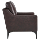 Corland Brown Leather Armchair - Ornate Home