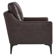Corland Brown Leather Armchair - Ornate Home