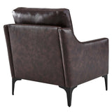 Corland Brown Leather Armchair - Ornate Home