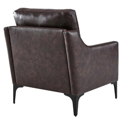 Corland Brown Leather Armchair - Ornate Home