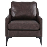 Corland Brown Leather Armchair - Ornate Home