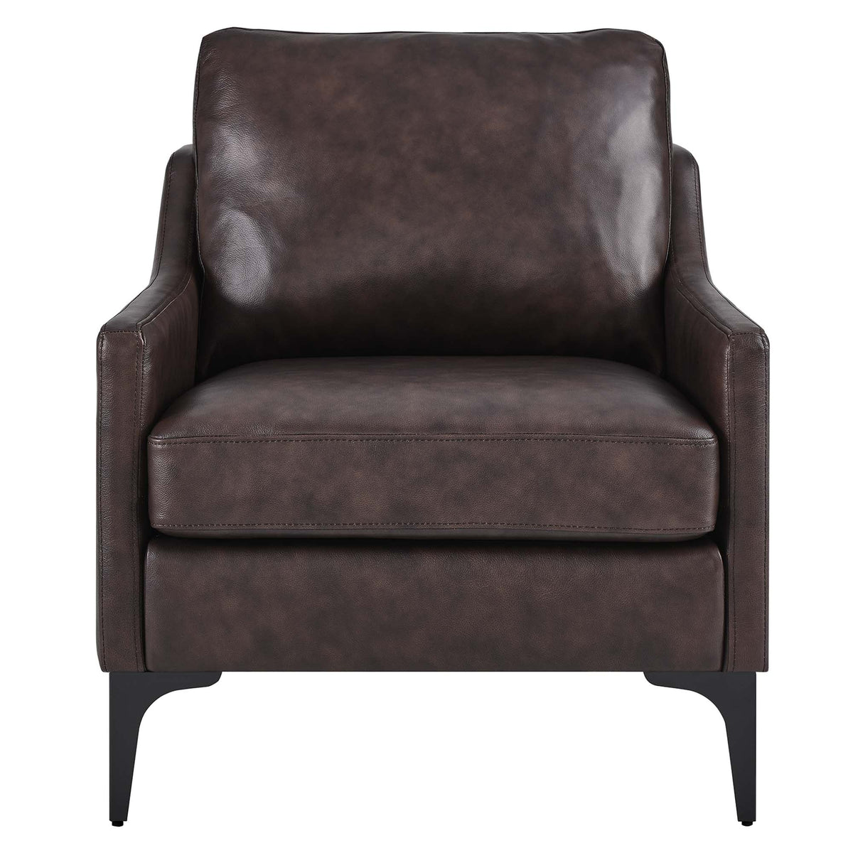 Corland Brown Leather Armchair - Ornate Home