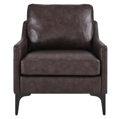 Corland Brown Leather Armchair - Ornate Home
