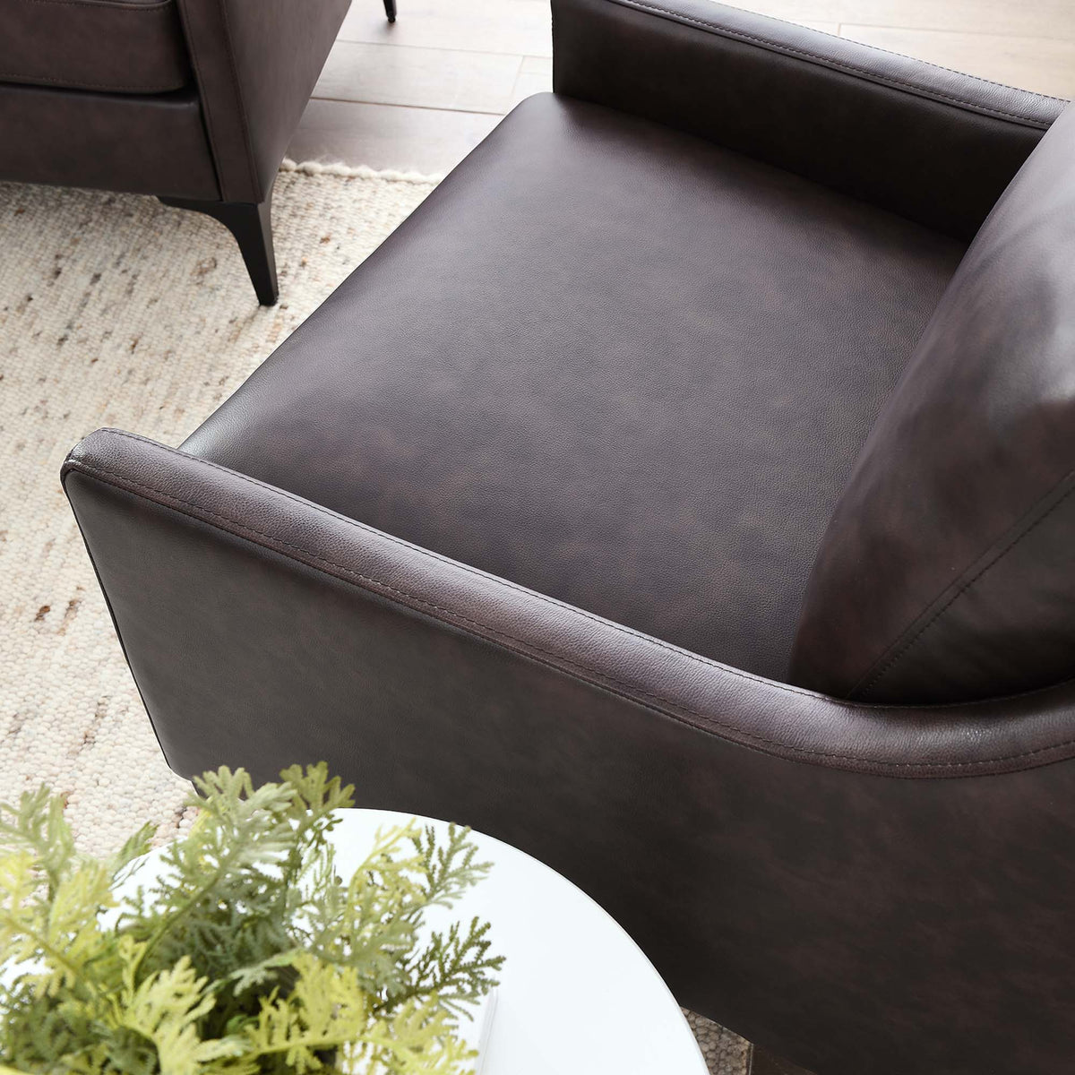 Corland Brown Leather Armchair - Ornate Home