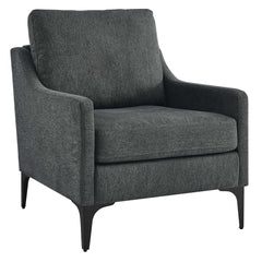 Corland Charcoal Upholstered Fabric Armchair - Ornate Home