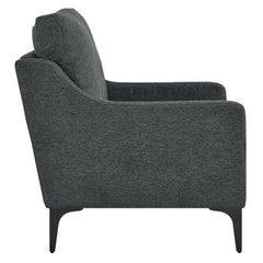 Corland Charcoal Upholstered Fabric Armchair - Ornate Home