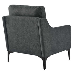 Corland Charcoal Upholstered Fabric Armchair - Ornate Home