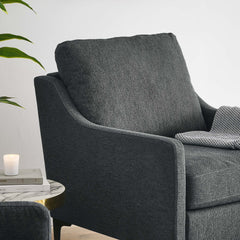 Corland Charcoal Upholstered Fabric Armchair - Ornate Home