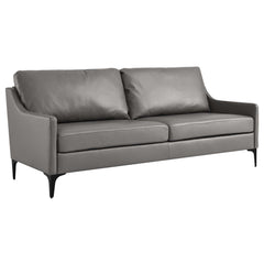 Corland Gray Leather Sofa - Ornate Home