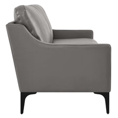 Corland Gray Leather Sofa - Ornate Home