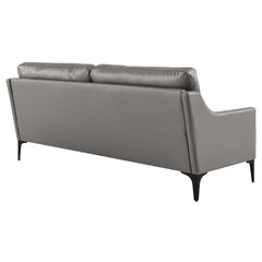 Corland Gray Leather Sofa - Ornate Home