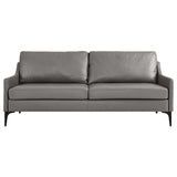 Corland Gray Leather Sofa - Ornate Home