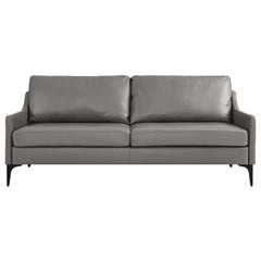 Corland Gray Leather Sofa - Ornate Home