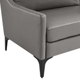 Corland Gray Leather Sofa - Ornate Home