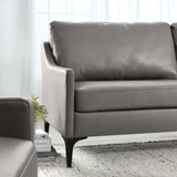 Corland Gray Leather Sofa - Ornate Home