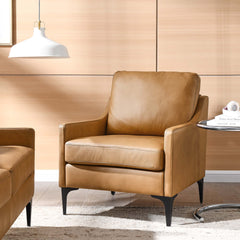 Corland Tan Leather Armchair - Ornate Home
