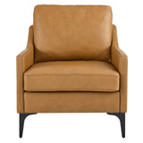 Corland Tan Leather Armchair - Ornate Home