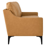Corland Tan Leather Loveseat - Ornate Home