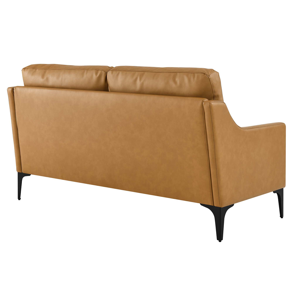 Corland Tan Leather Loveseat - Ornate Home