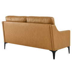 Corland Tan Leather Loveseat - Ornate Home