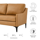 Corland Tan Leather Loveseat - Ornate Home
