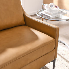 Corland Tan Leather Loveseat - Ornate Home