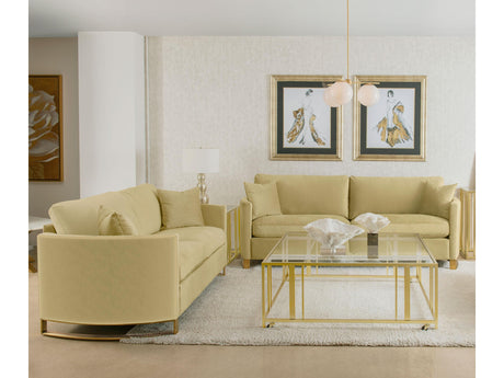 Corliss Camel 2-piece Velvet Upholstered Sofa Set - Ornate Home