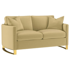 Corliss Camel 2-piece Velvet Upholstered Sofa Set - Ornate Home
