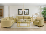 Corliss Camel 3-piece Velvet Upholstered Sofa Set - Ornate Home