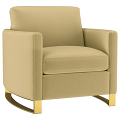 Corliss Camel Upholstered Curved Track Arm Chair - Ornate Home