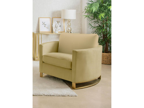 Corliss Camel Upholstered Curved Track Arm Chair - Ornate Home