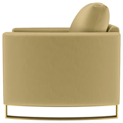 Corliss Camel Upholstered Curved Track Arm Chair - Ornate Home