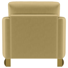 Corliss Camel Upholstered Curved Track Arm Chair - Ornate Home
