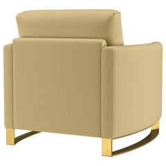 Corliss Camel Upholstered Curved Track Arm Chair - Ornate Home