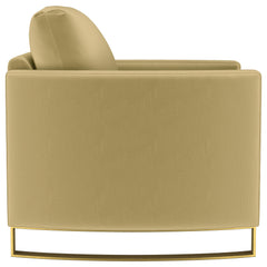 Corliss Camel Upholstered Curved Track Arm Chair - Ornate Home