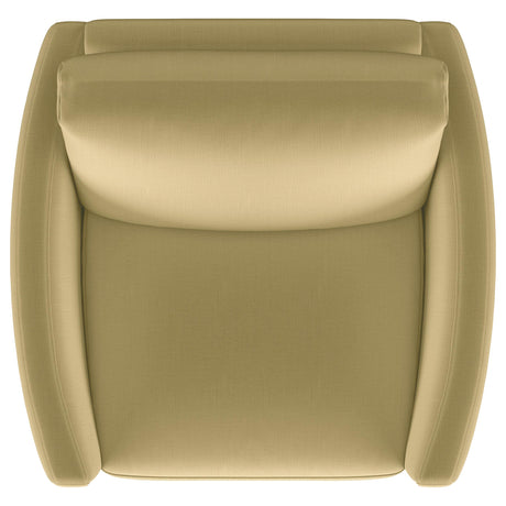 Corliss Camel Upholstered Curved Track Arm Chair - Ornate Home