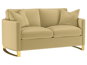 Corliss Camel Upholstered Curved Track Arm Loveseat - Ornate Home