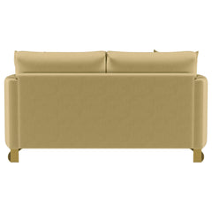 Corliss Camel Upholstered Curved Track Arm Loveseat - Ornate Home