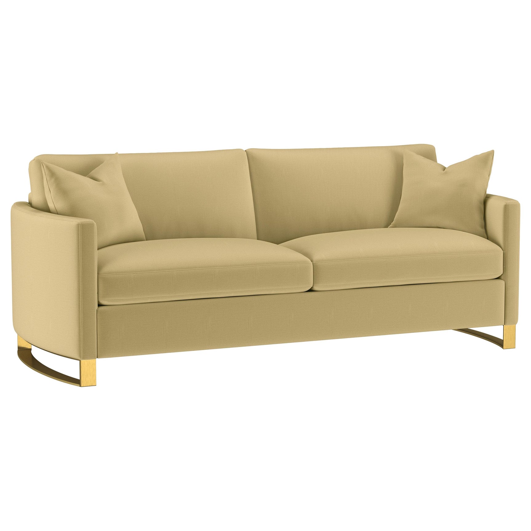 Corliss Camel Upholstered Curved Track Arm Sofa - Ornate Home
