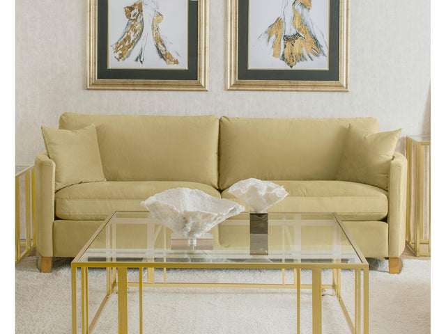 Corliss Camel Upholstered Curved Track Arm Sofa - Ornate Home