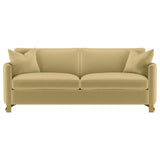 Corliss Camel Upholstered Curved Track Arm Sofa - Ornate Home