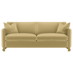 Corliss Camel Upholstered Curved Track Arm Sofa - Ornate Home