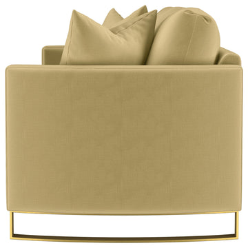 Corliss Camel Upholstered Curved Track Arm Sofa - Ornate Home