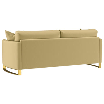 Corliss Camel Upholstered Curved Track Arm Sofa - Ornate Home