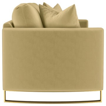 Corliss Camel Upholstered Curved Track Arm Sofa - Ornate Home
