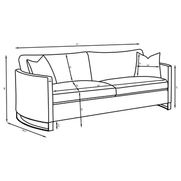 Corliss Camel Upholstered Curved Track Arm Sofa - Ornate Home