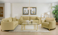 Corliss Camel Upholstered Curved Track Arm Sofa - Ornate Home