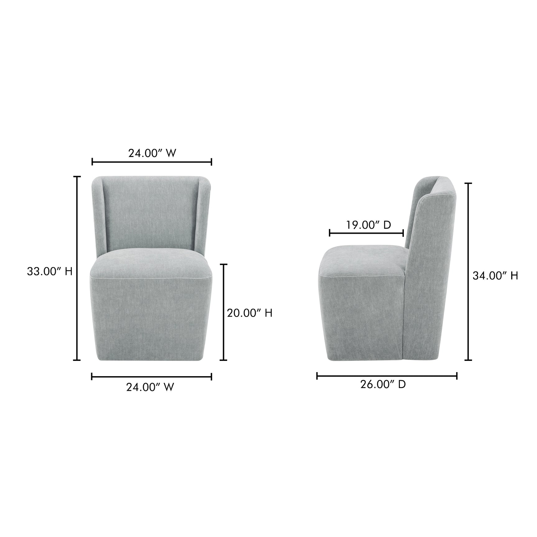 Cormac Slate Green Rolling Dining Chair - Ornate Home