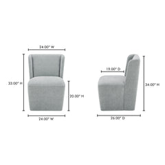 Cormac Slate Green Rolling Dining Chair - Ornate Home